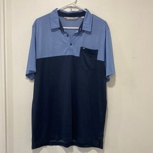 Travis Mathews Blue Golf Shirt in Size Large